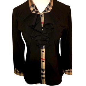 Beautiful long sleeve Ruffle Burberry blouse